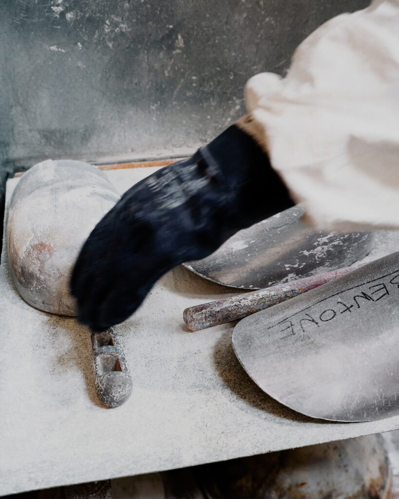 detail of equipment for the paint production process