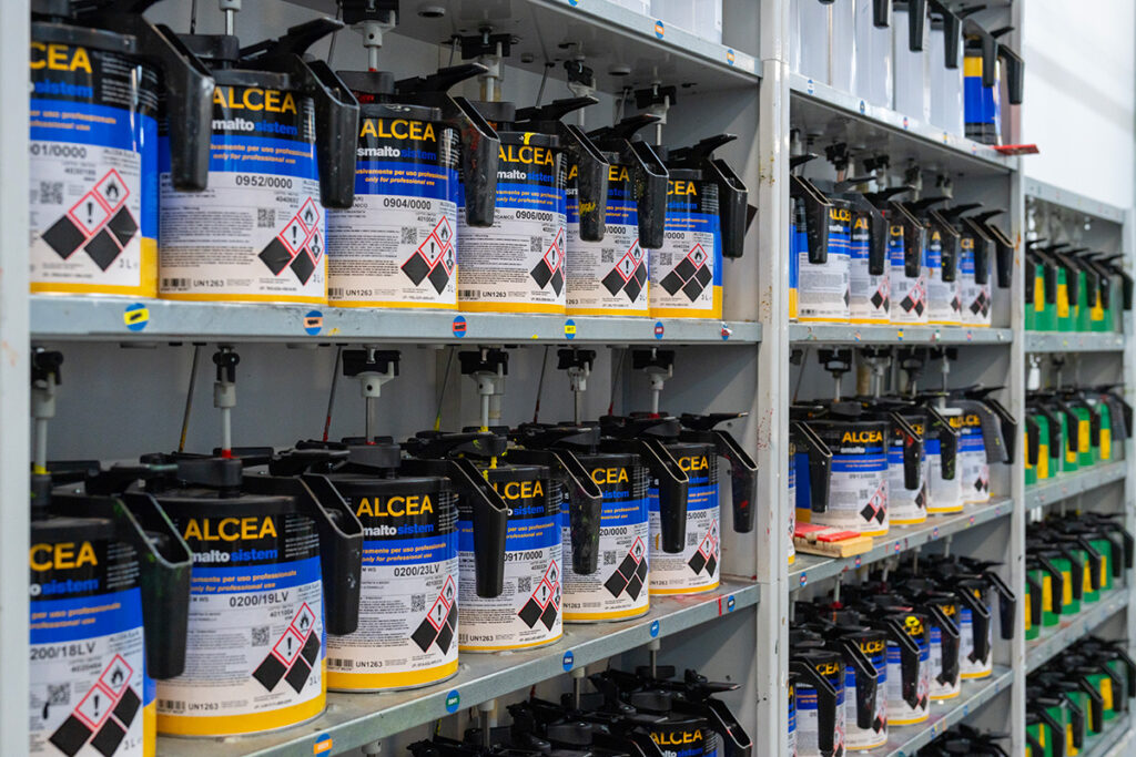 Manual tinting machine color paste storage motorized stirring Smaltosistem® and Geocolor®