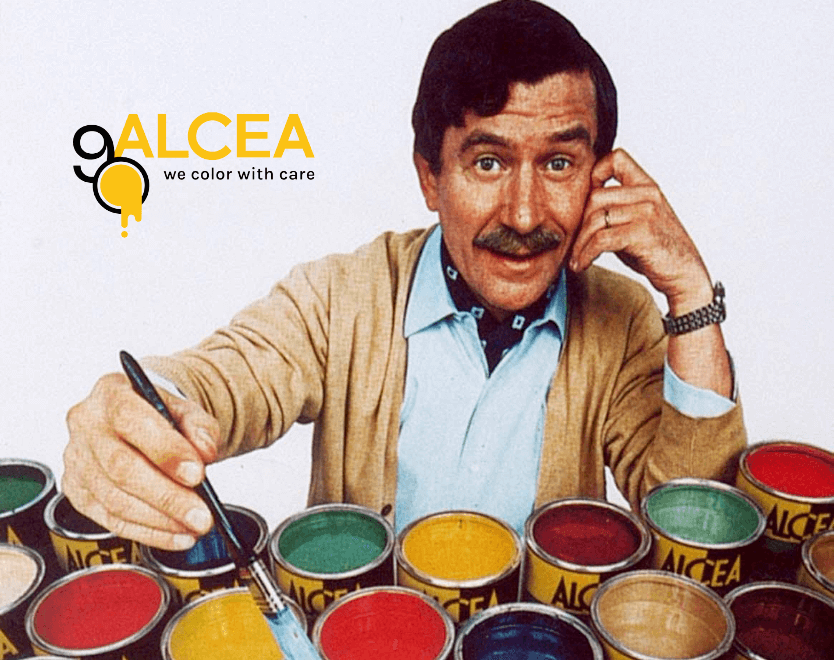 Pubblicità ALCEA anni 90: vernici colorate ALCEA